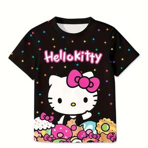 Hello Kitty Kids T-Shirt - Black with Pink Accents